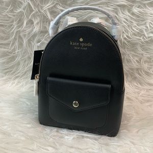 Kate Spade New York Women's Schuyler Saffiano Black Leather Mini Backpack NWT